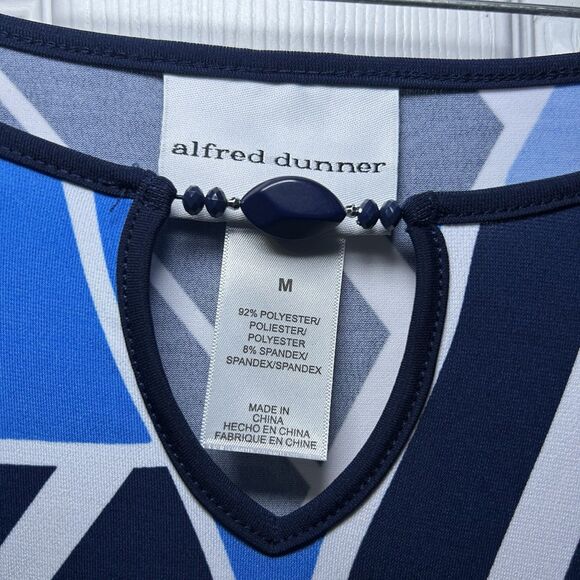 Alfred Dunner America's Cup Asymmetrical 3/4 Cut Out Sleeve Blouse Size Medium - Picture 3 of 8